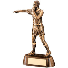 BRZ/GOLD RESIN REFEREE FIGURE WITH PLATE - 6.75in