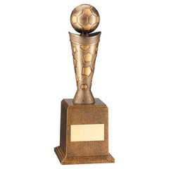 BRONZE/GOLD PLASTIC FOOTBALL FIGURE ON BASE - 9.5in