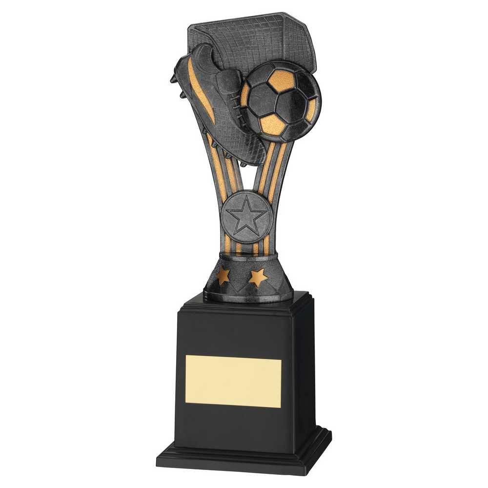 PEWTER/GOLD PLASTIC 'WEMBLEY' FIGURE ON BASE (1in CEN) - 9.5in