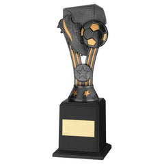 PEWTER/GOLD PLASTIC 'WEMBLEY' FIGURE ON BASE (1in CEN) - 9.5in