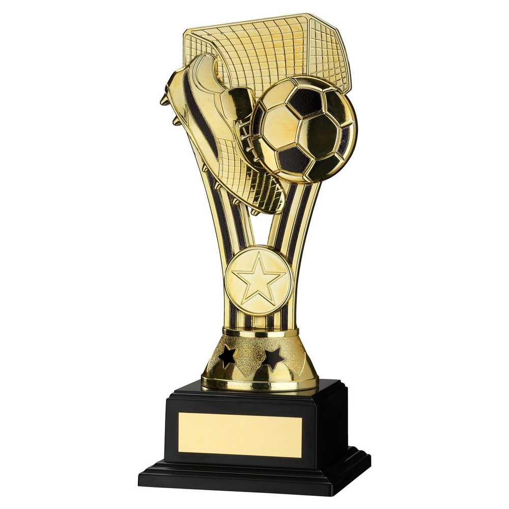 GOLD/BLACK PLASTIC 'WEMBLEY' FIGURE ON BASE (1in CEN) - 7.5in