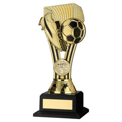 GOLD/BLACK PLASTIC 'WEMBLEY' FIGURE ON BASE (1in CEN) - 7.5in