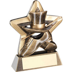 BRZ/GOLD TOP HAT/GLOVES/CANE MINI STAR WITH PLATE - 3.75in - Optimum Teamwear