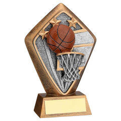 BRZ/GOLD DIAMOND HOLDER WITH 'BASKETBALL' DISC WITH PLATE - 5.25in