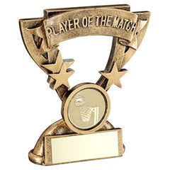 BRZ/GOLD PLAYER OF THE MATCH MINI CUP WITH NETBALL INSERT AND PLATE - 3.75in