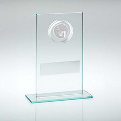 JADE/SILVER GLASS WITH NETBALL INSERT AND PLATE - 5.5in - Optimum Teamwear