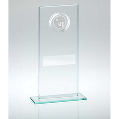 JADE/SILVER GLASS WITH NETBALL INSERT AND PLATE - 7.25in - Optimum Teamwear
