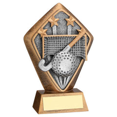 BRZ/GOLD DIAMOND HOLDER WITH 'HOCKEY' DISC WITH PLATE - 5.25in