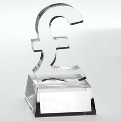 CLEAR GLASS 'POUND SIGN' WITH PLATE - 4.75in