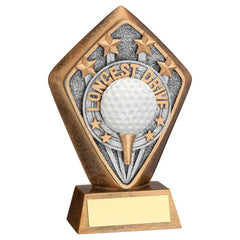 BRZ/GOLD DIAMOND HOLDER WITH 'LONGEST DRIVE' DISC AND PLATE - 5.25in