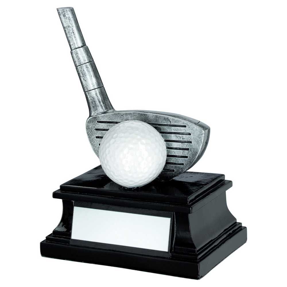 PEW/WHITE/BLACK GOLF CLUB AND BALL WITH PLATE DRIVER - 6in