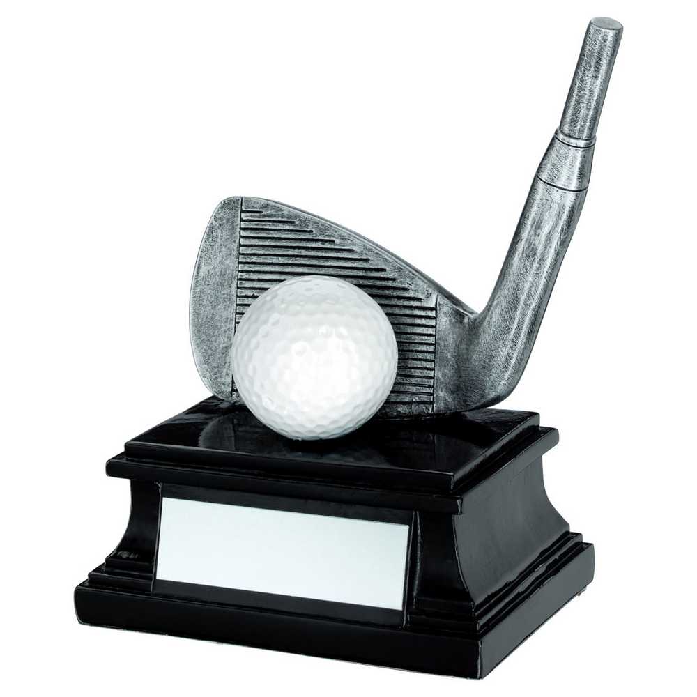 PEW/WHITE/BLACK GOLF CLUB AND BALL WITH PLATE WEDGE - 6in