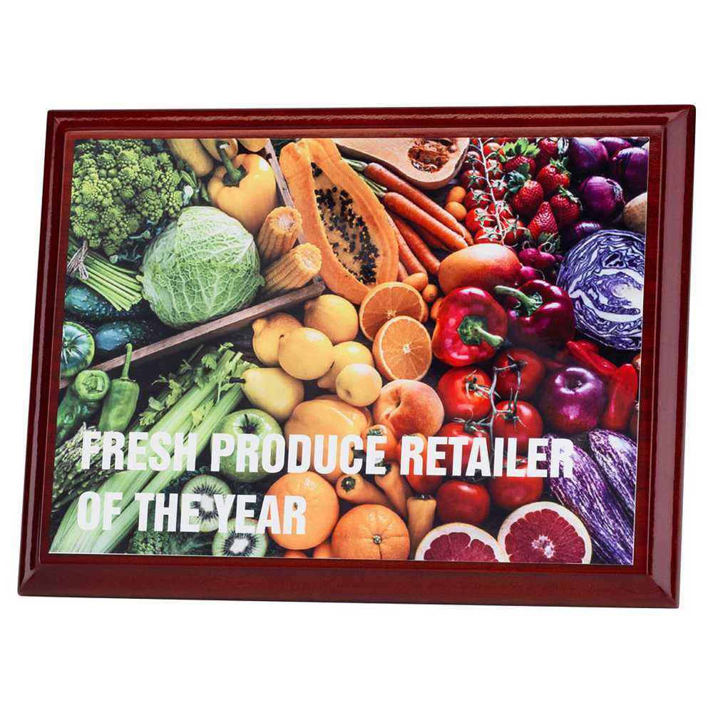 ROSEWOOD PLAQUE WITH WHITE SUBLIMATION FRONT (LANDSCAPE) - 6 x 8in