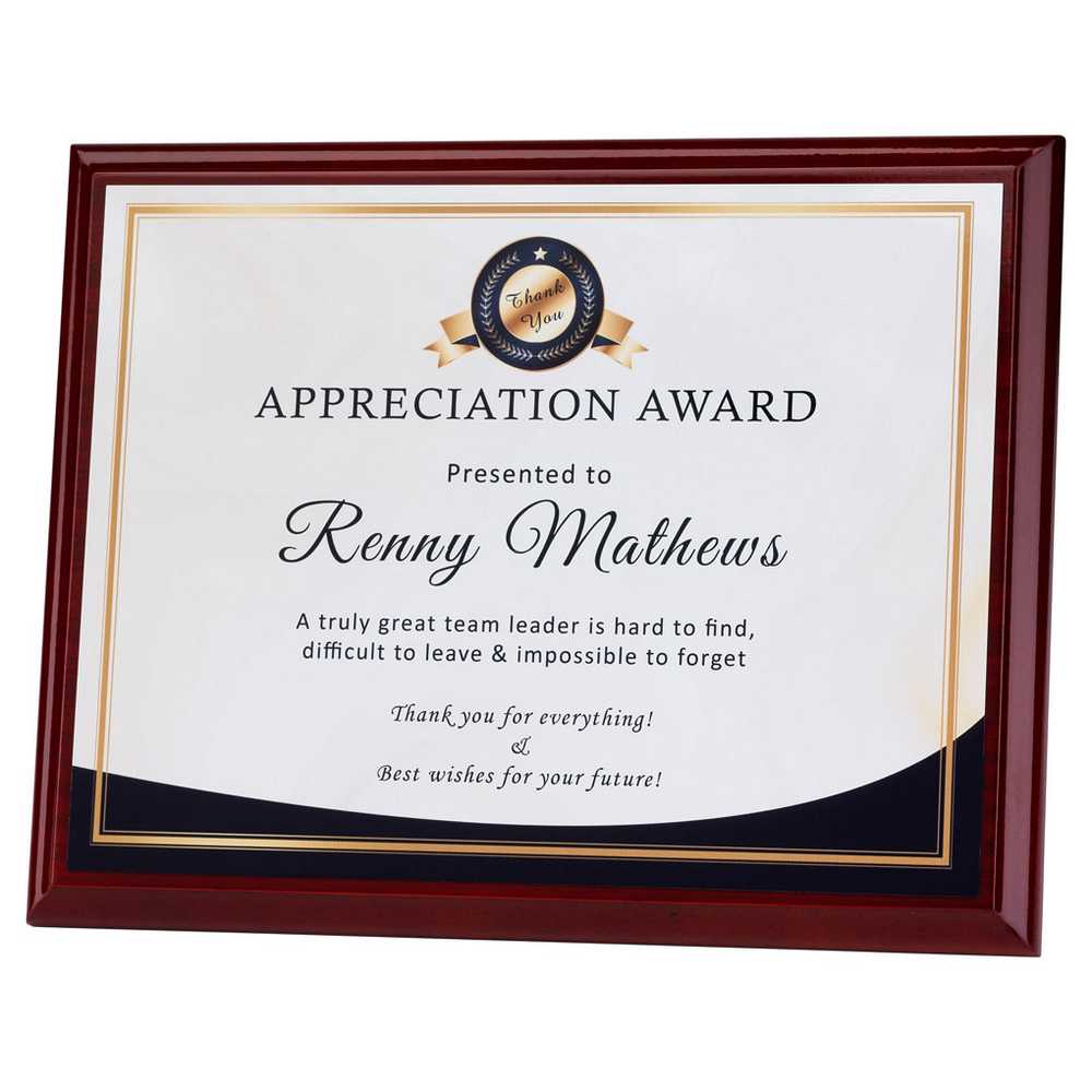 ROSEWOOD PLAQUE WITH WHITE SUBLIMATION FRONT (LANDSCAPE) - 7 x 9in