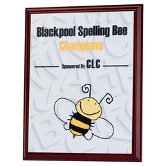 ROSEWOOD PLAQUE WITH WHITE SUBLIMATION FRONT (PORTRAIT) - 7 x 9in