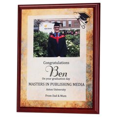 ROSEWOOD PLAQUE WITH WHITE SUBLIMATION FRONT (PORTRAIT) - 7 x 9in