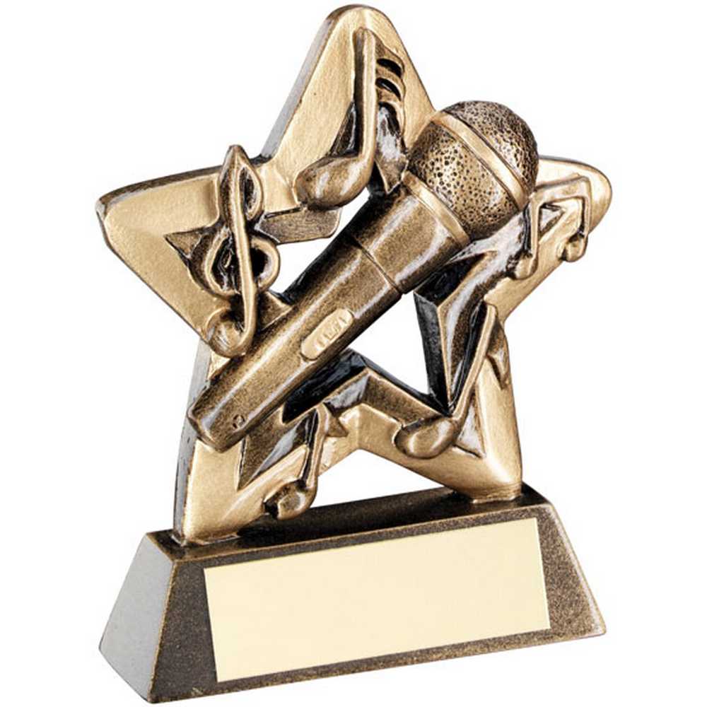 BRZ/GOLD MUSIC MINI STAR WITH PLATE - 3.75in - Optimum Teamwear