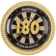 DARTS '180' METAL ROUND BADGE - 1.25in