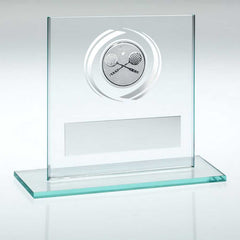 JADE/SILVER GLASS WITH SQUASH INSERT AND PLATE - 3.25in - Optimum Teamwear