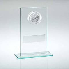 JADE/SILVER GLASS WITH SQUASH INSERT AND PLATE - 5.5in