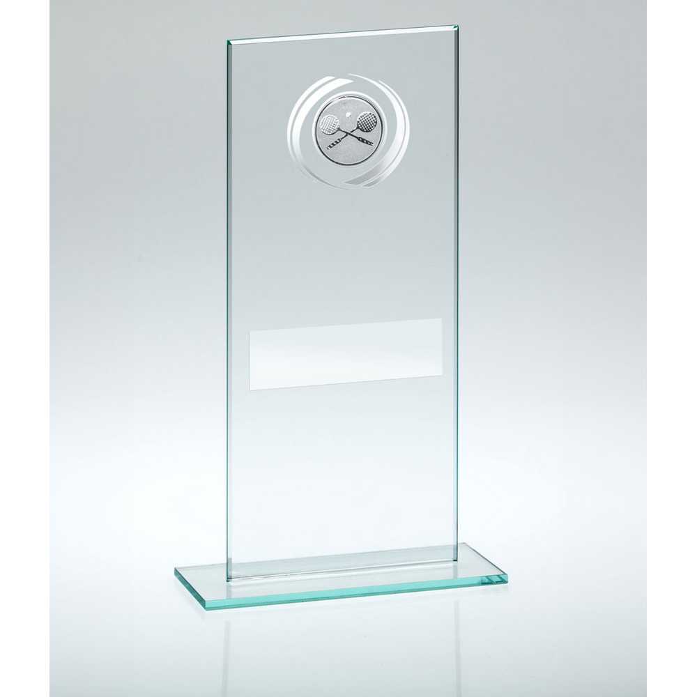 JADE/SILVER GLASS WITH SQUASH INSERT AND PLATE - 7.25in - Optimum Teamwear