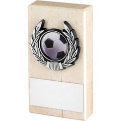 CREAM MARBLE AND SILVER TRIM ASSEMBLED TROPHY (1in CENTRE) - 4in - Optimum Teamwear