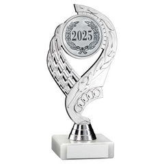 SILVER 'OLYMPIC' HOLDER ASSEMBLED ON MARBLE (2in CENTRE) - 7in