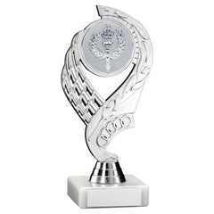 SILVER 'OLYMPIC' HOLDER ASSEMBLED ON MARBLE (2in CENTRE) - 7in