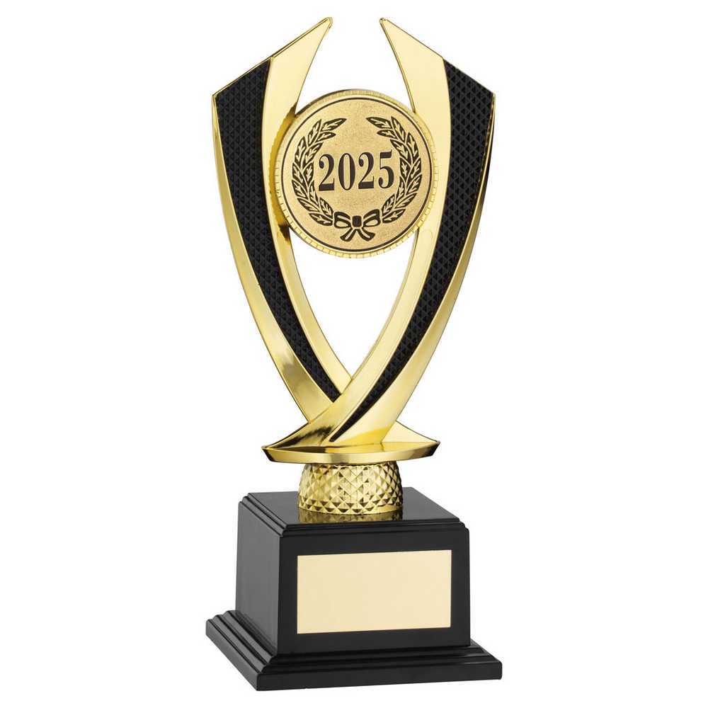 GOLD/BLACK 'DIAMOND' HOLDER ON BASE (2in CENTRE) - 8.25in