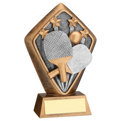 BRZ/GOLD DIAMOND HOLDER WITH 'TABLE TENNIS' DISC WITH PLATE - 5.25in - Optimum Teamwear