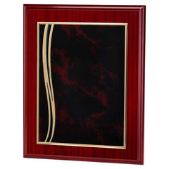 ROSEWOOD PLAQUE WITH RED/GOLD ALUMINIUM FRONT - 8 x 10in