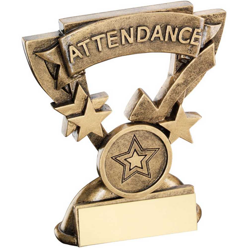 BRZ/GOLD ATTENDANCE MINI CUP WITH PLATE (1in CENTRE) - 3.75in