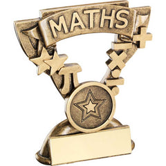 BRZ/GOLD MATHS MINI CUP WITH PLATE (1in CENTRE) - 3.75in