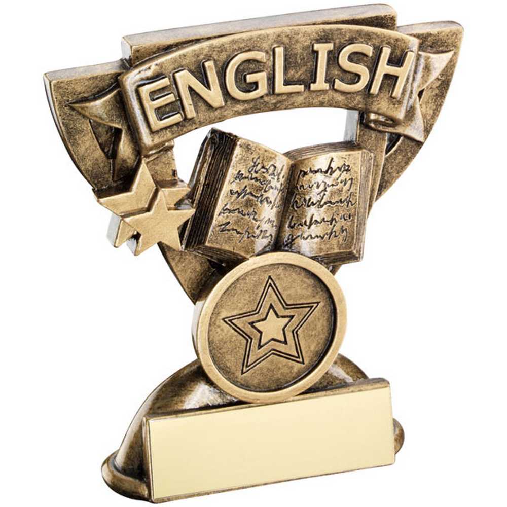 BRZ/GOLD ENGLISH MINI CUP WITH PLATE (1in CENTRE) - 3.75in - Optimum Teamwear