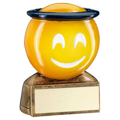 BRZ/YELLOW/BLUE 'HALO EMOJI' FIGURE WITH PLATE - 2.75in
