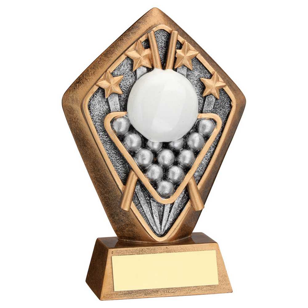 BRZ/GOLD DIAMOND HOLDER WITH 'SNOOKER' DISC AND PLATE - 5.25in - Optimum Teamwear