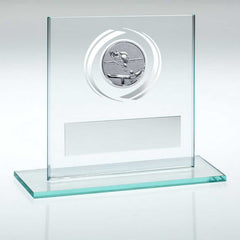 JADE/SILVER GLASS WITH POOL/SNOOKER INSERT AND PLATE - 3.25in