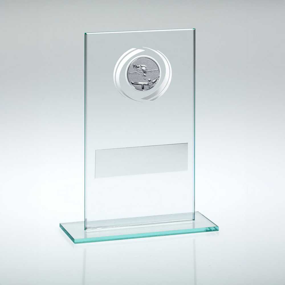 JADE/SILVER GLASS WITH POOL/SNOOKER INSERT AND PLATE - 5.5in - Optimum Teamwear