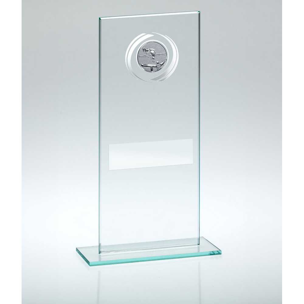 JADE/SILVER GLASS WITH POOL/SNOOKER INSERT AND PLATE - 7.25in - Optimum Teamwear