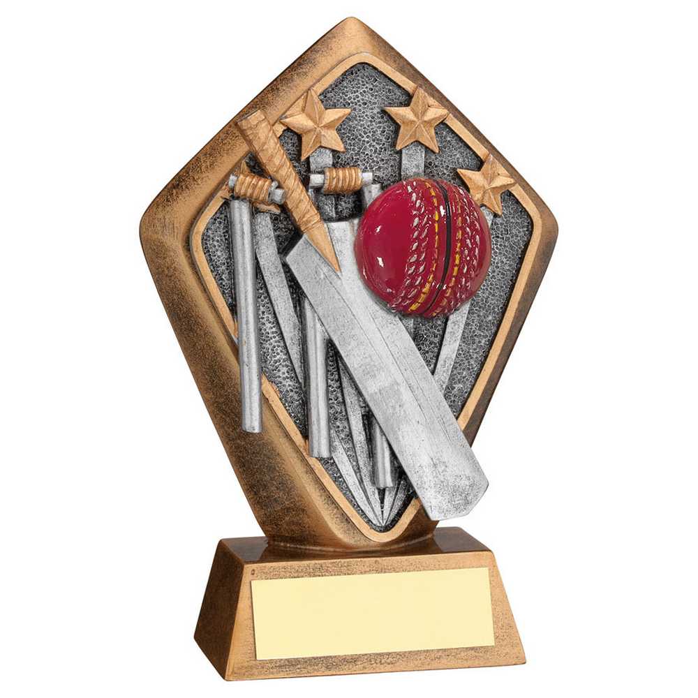 BRZ/GOLD DIAMOND HOLDER WITH 'CRICKET' DISC WITH PLATE - 5.25in