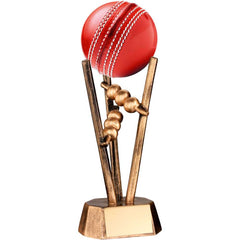 BRZ/GOLD RESIN CRICKET BALL HOLDER - 6.5in