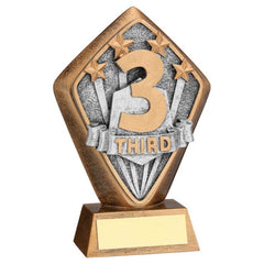 BRZ/GOLD DIAMOND HOLDER WITH '3RD' DISC WITH PLATE - 5.25in