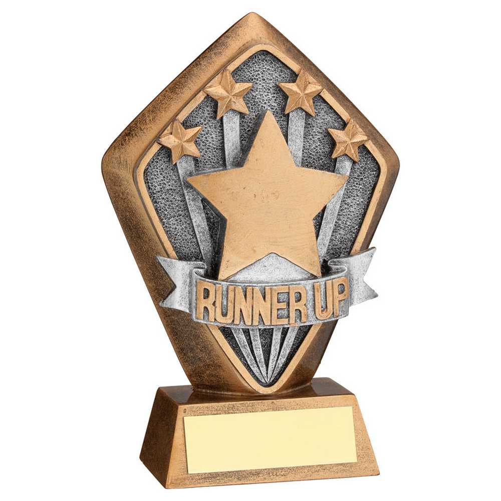 BRZ/GOLD DIAMOND HOLDER WITH 'RUNNER UP' DISC WITH PLATE - 5.25in