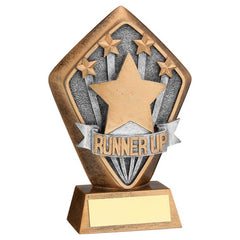 BRZ/GOLD DIAMOND HOLDER WITH 'RUNNER UP' DISC WITH PLATE - 5.25in