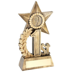 LEAF AND STAR AWARD WITH PLATE (1in CENTRE) GOLD 1ST - 6.25in