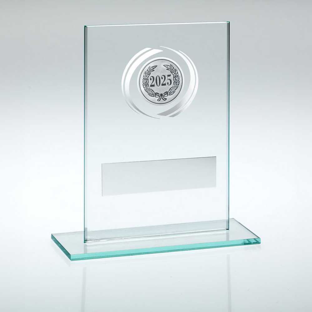 JADE GLASS WITH SILVER WREATH AND PLATE (1in CENTRE) - 4.5in - Optimum Teamwear