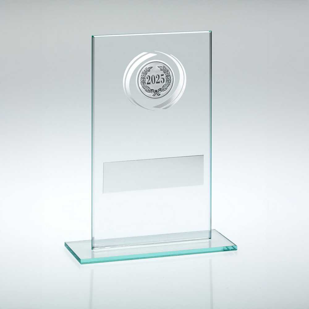 JADE GLASS WITH SILVER WREATH AND PLATE (1in CENTRE) - 5.5in - Optimum Teamwear