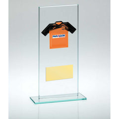 JADE GLASS PLAQUE WITH PLATE (REQUIRES SP-SHIELD OR SHIRT-B) - 7.25in