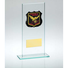 JADE GLASS PLAQUE WITH PLATE (REQUIRES SP-SHIELD OR SHIRT-B) - 7.25in