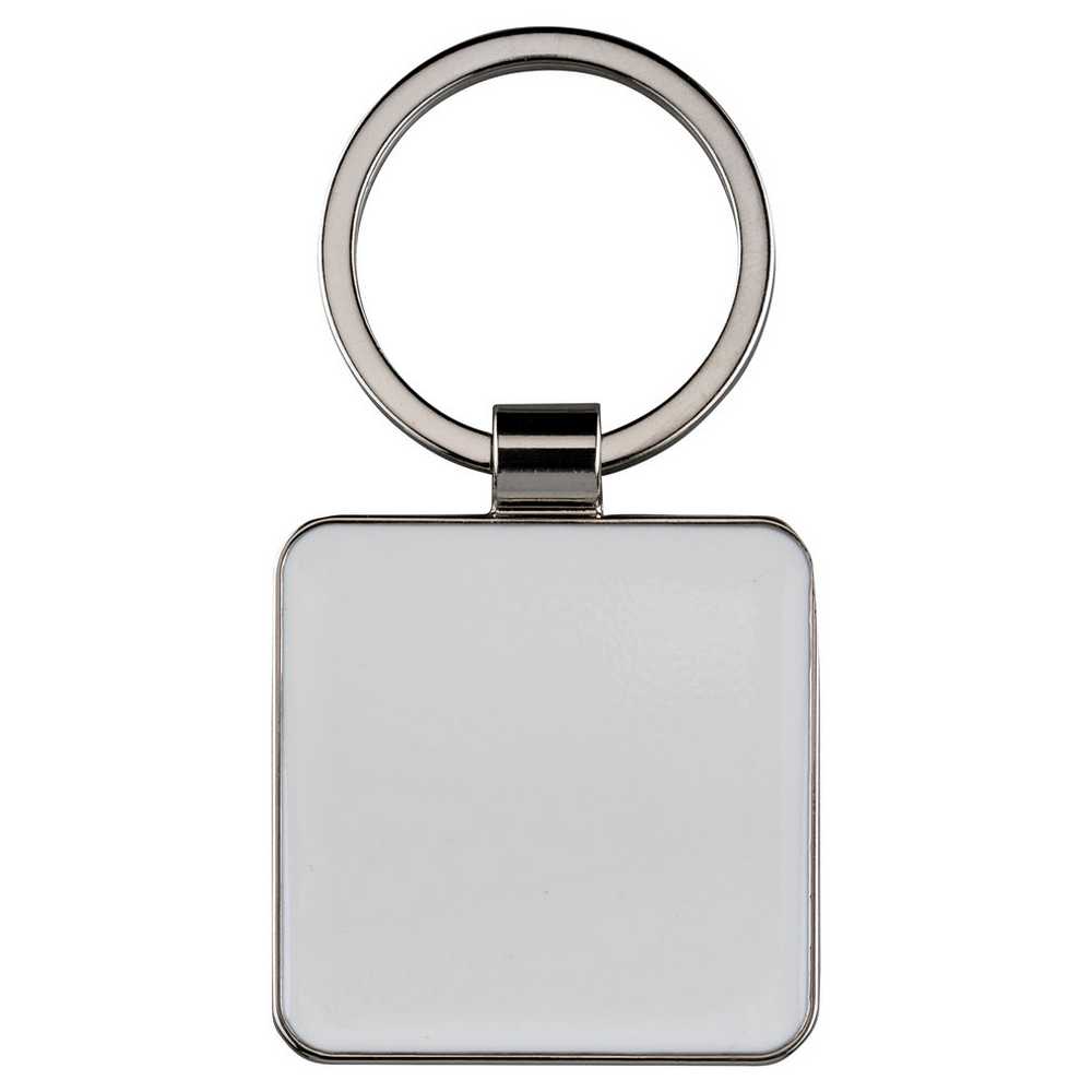METAL SQUARE KEY FOB WITH WHITE FILL (FOR SUBLIMATION) - 2in - Optimum Teamwear